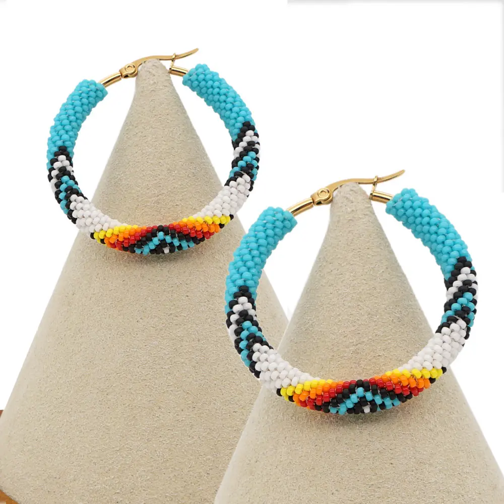 Boucles d'oreilles pour femmes, bijoux avec des perles ethniques, de couleur MIYUKI, faits à la main, nouvelle collection