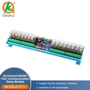 Oshangming 16 channel <strong>Relay</strong> <strong>Output</strong> Board 12V/24V <strong>Relay</strong> Module RS485 RS232 Modbus Rtu PLC Expansion Board Remote <strong>Controller</strong> - Product Image 2