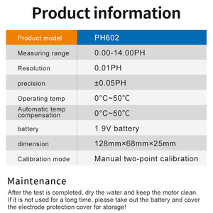 Medidor de PH portátil electrónico Digital con pantalla LCD grande, probador de PH para laboratorio con sonda de PH, novedad de 2017 - Product Image 6
