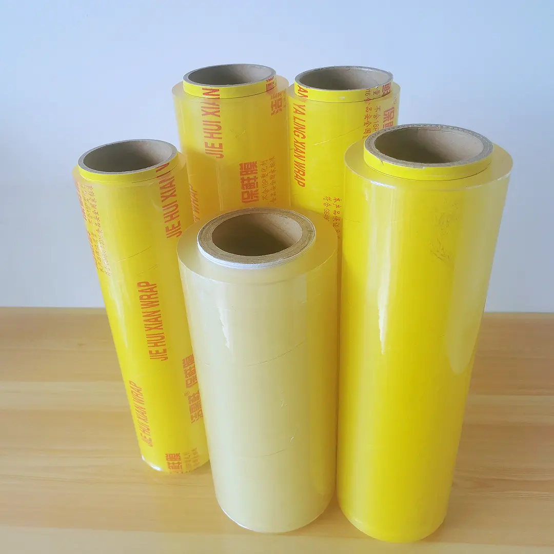 공장 직매 식품 보관 좋은 신선한 포장 스트레치 플라스틱 PVC 집착 필름 주조 공정 투명