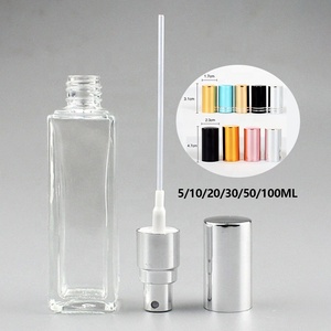 Ücretsiz örnek toptan Mini flakon örnek 5/10/20/30/50/100ml temizle kare cam sis sprey boş parfüm şişesi Atomizer ile - Product Image 1