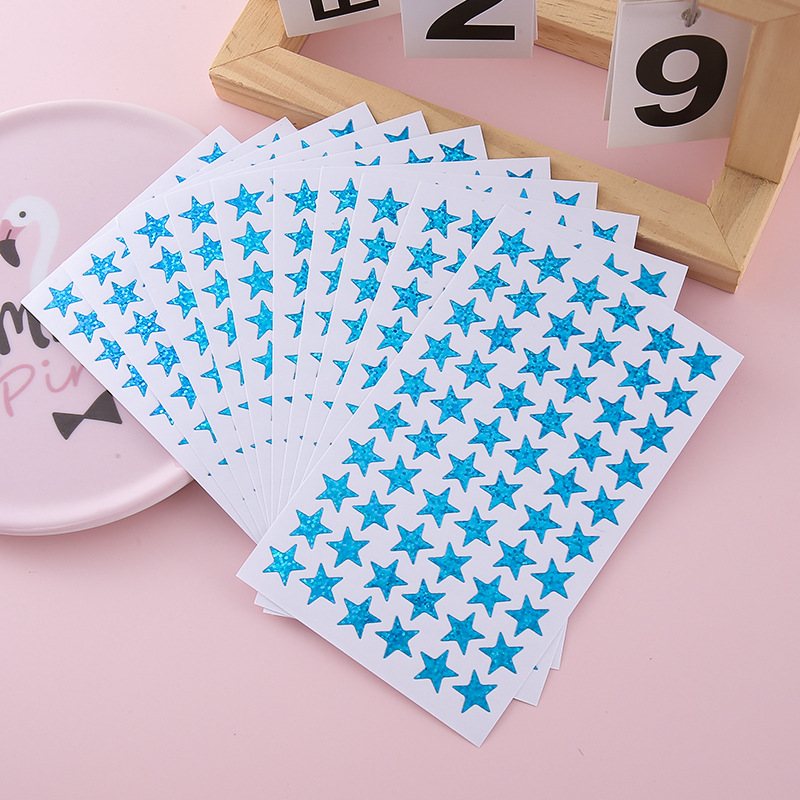 Laser blue stars-60 stickers