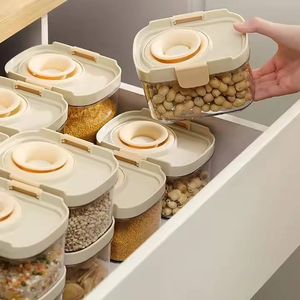 Contenedor de comida para perros, contenedores de almacenamiento de alimentos apilables para mascotas, juego de contenedores de almacenamiento de alimentos PP con tapas