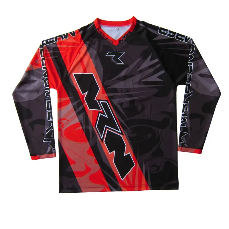 Toptan yüksek kalite uzun kollu spor Off Road kir bisiklet Jersey erkek MX dişli sportif Motocross Jersey