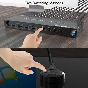 USB 3.0共享器KVM切换器集线器4进1出集线器共享转换器4端口4k 60hz高清MI KVM交换机 - Product Image 2