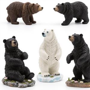 Siyah kahverengi beyaz ayı reçine heykelcik-6 "el işi orman yaban hayatı heykeli, ev için gerçekçi ayakta ayı heykel/ofis - Product Image 2