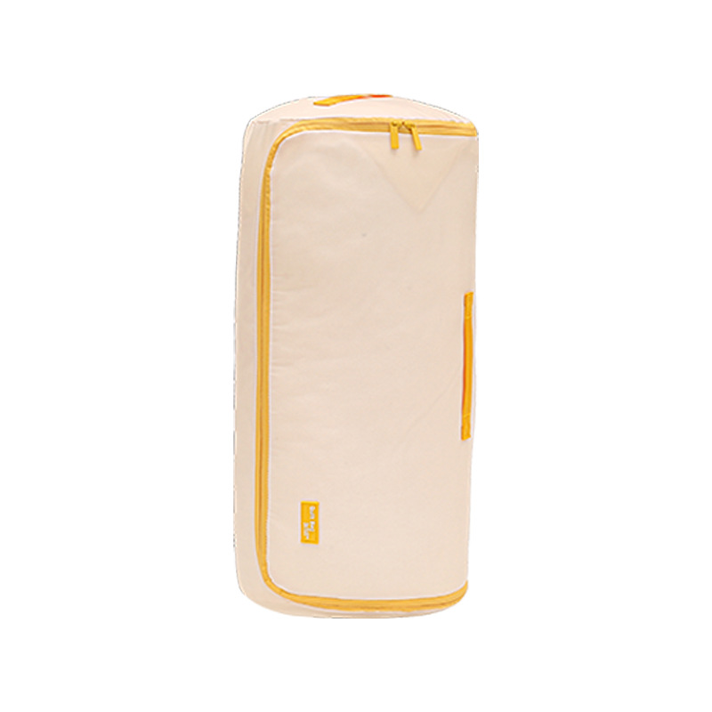 Bolsa cilíndrica pequeña de algodón para edredón - amarillo crema