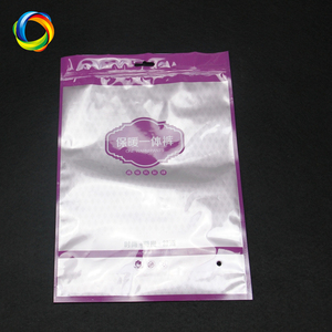 设计印刷小包装袋PE PP PET塑料服装衣服拉链锁拉链包装袋带吊头卡 - Product Image 4
