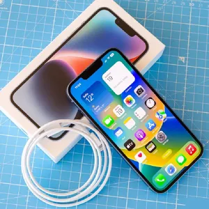 デュアルSIMロック解除電話5GスマートフォンiPhone 14用,6.1インチ14プラス6GB RAM 128/256/512GB ROM