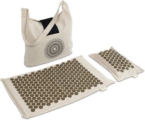 <strong>Shakti</strong> Natural Linen Coconut Acupressure Mat and Pillow Set Foot <strong>Yoga</strong> Mat Acupuncture Mat and Pillow Set Linen - Product Image 6