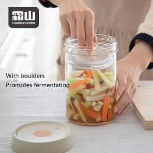 Shimoyama thủy tinh dưa Jar 1300ml với Đá ThủY Tinh tự động không khí centing Nắp lạnh nhà bếp dưa sử dụng - Product Image 4
