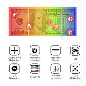 Número de serie Cis de grado bancario Valor de moneda múltiple Contador de dinero Máquina detectora de billetes mixta portátil eléctrica Contador de billetes - Product Image 4