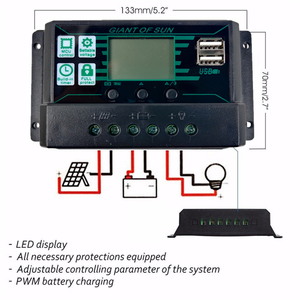 100A regolatore di carica solare solare doppio USB 12V/24V pannello solare automatico regolatore di tensione regolatore di carica batteria MPPT/PWM - Product Image 2