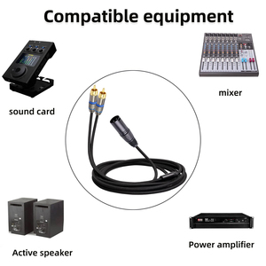 Factory OEM Xlr Male to 2 <strong>Rca</strong> Plug High Quality Shielded Audio Cable Double <strong>Rca</strong> Male to Xlr Male Cable for <strong>Speakers</strong>