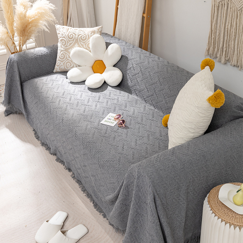 Housse de canapé motif T - Gris foncé