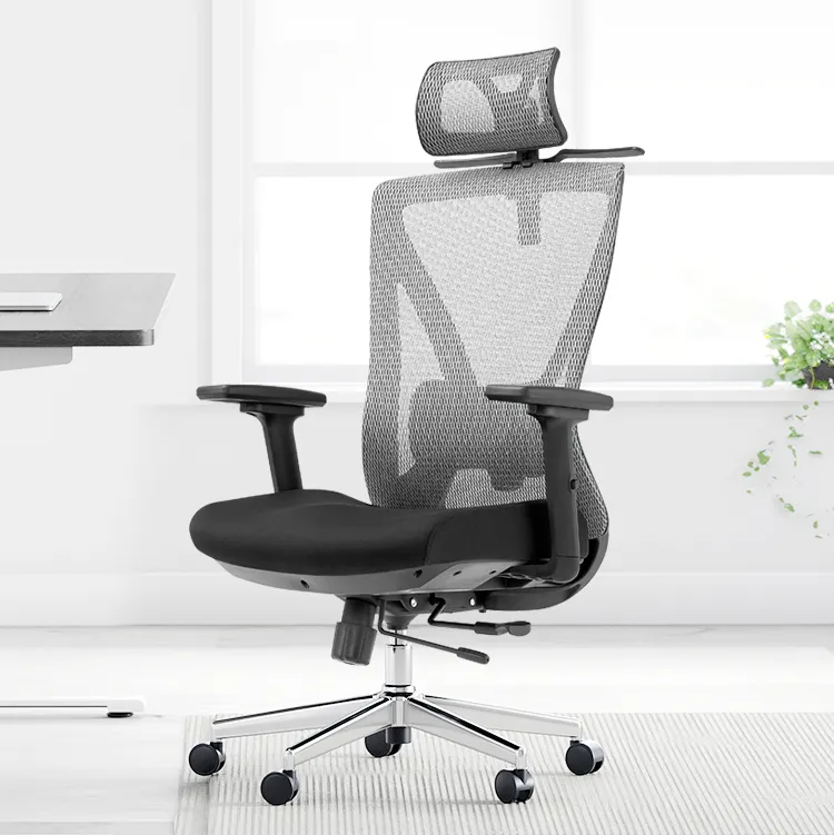 Sillas de oficina con respaldo alto de china, silla de oficina ergonómica con reposacabezas ajustable, muestra gratis