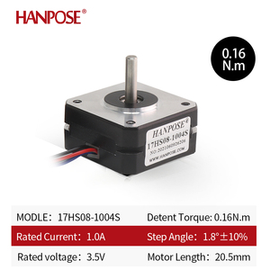 Hanpose <strong>Mini</strong> <strong>Stepper</strong> <strong>Motor</strong> 12v 20mm 1.0A 16N.cm 42 Short 4-Lead 17HS08-1004S for CNC Extruder 3D Printer Nema17 <strong>Stepper</strong> <strong>Motor</strong>