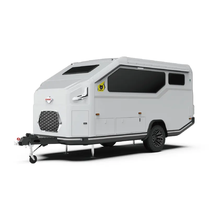 Gran pedido de tamaño completo anfibio RV Autocaravanas Campervan Toy Hauler Camper Travel Trailer para 4 personas
