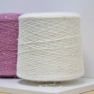 250g חוט מפואר <span class=keywords><strong>2mm</strong></span> חרוז ארנב שיער נצנצים ניילון סרוג מתכתי מעורבב חוט תפירה