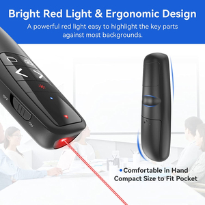 2.4GHz USB R400 Wireless presentatore telecomando rosso puntatore Laser penna per Powerpoint PPT - Product Image 3