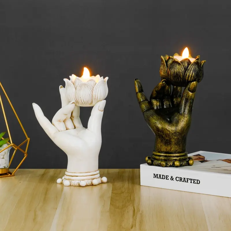 Zen crafts-adornos creativos de resina, porcelana de loto berg, candelabro, adornos chinos para el hogar