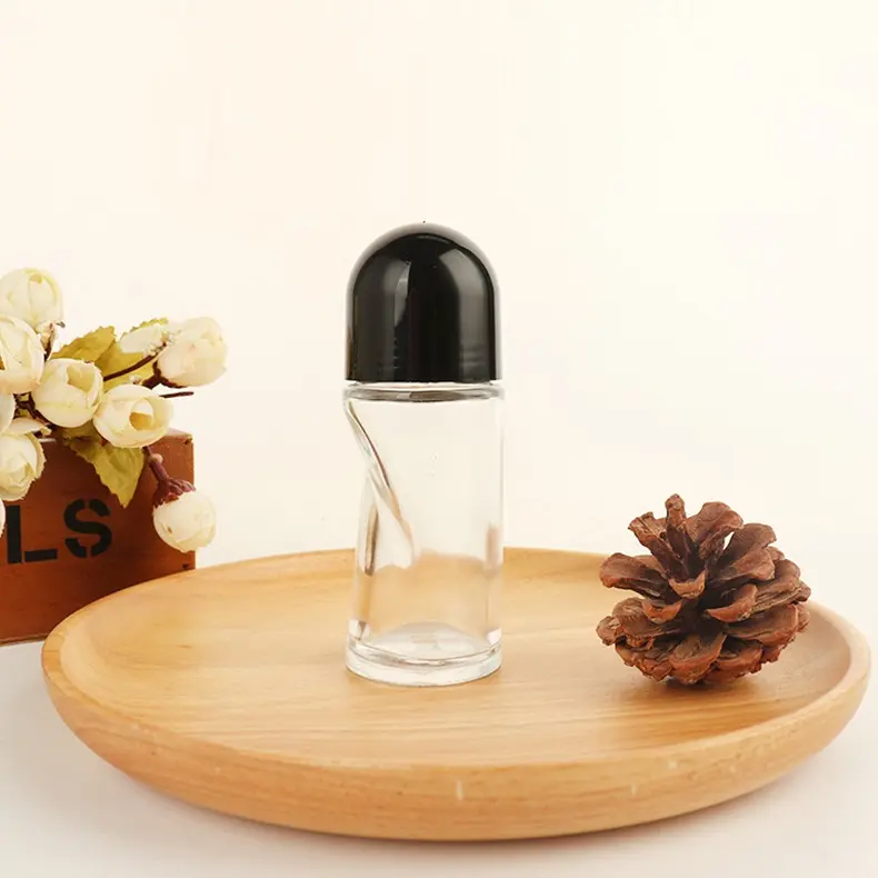 Flacon vide de bouteille de rouleau d'huile essentielle en verre de forme spéciale claire de Offre Spéciale 50ml pour cosmétique