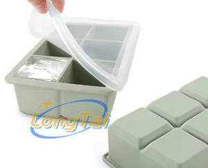 Longtai bất thường 21 lưới Silicone <span class=keywords><strong>Ice</strong></span> <span class=keywords><strong>Cube</strong></span> khuôn khay với nắp bpa-miễn phí và thân thiện với môi cho thanh sử dụng hoặc <span class=keywords><strong>Ice</strong></span> Cream làm - Product Image 1