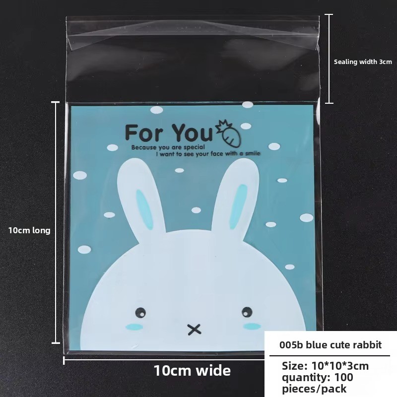 005B Lapin Mengmeng bleu 10*10cm