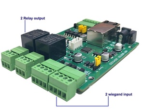 Módulo controlador de relé de entrada Wiegand Ethernet de 2 canales, placa RTU TCP/IP IO para Control Industrial PLC, Control DE ACCESO biométrico - Product Image 2