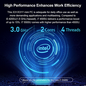 Rugged Core i3 i5 i7 5005U 4200U 5300U5500UポータブルパーソナルコンピューターオフィスデスクトップHTPCファンレスLinuxUbuntuミニPC