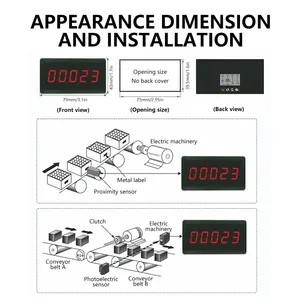 LCD-Digital zähler modul DC12V-24V elektronischer Totalisator mit NPN-Signals chnitt stelle 1 ~ 999999 Mal Zähl bereich - Product Image 6