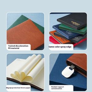 Soododo A5 Notebook Caja de regalo Set LOGO personalizado Oficina de negocios Bloc de notas Tendencia creativa Empalme Espiral Diario Papel Tela de cuero - Product Image 4