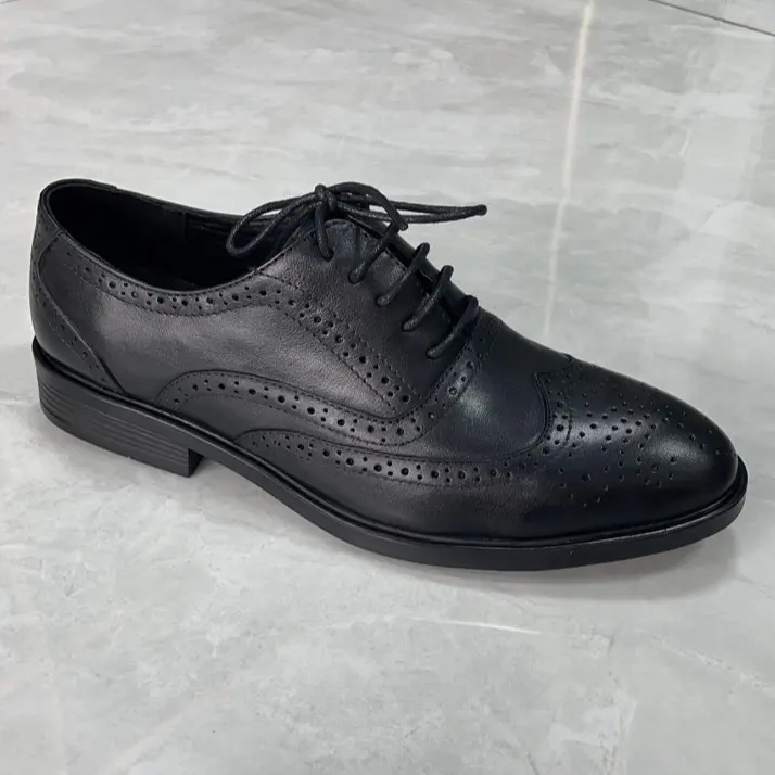Lace-up classic pointed business office formal pure leather dress shoes