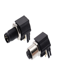 M8 kablo konnektörleri açılı erkek kadın su geçirmez M8 3 4Pin f soket PCB tipi 90 derece konnektörler - Product Image 5