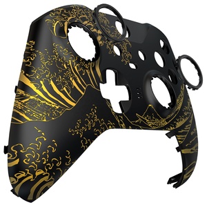 神奈川沖のグレートゴールデンウェーブ-XboxOneEliteコントローラーシリーズ2用のブラックフロントハウジングシェルとアクセントリング - Product Image 2