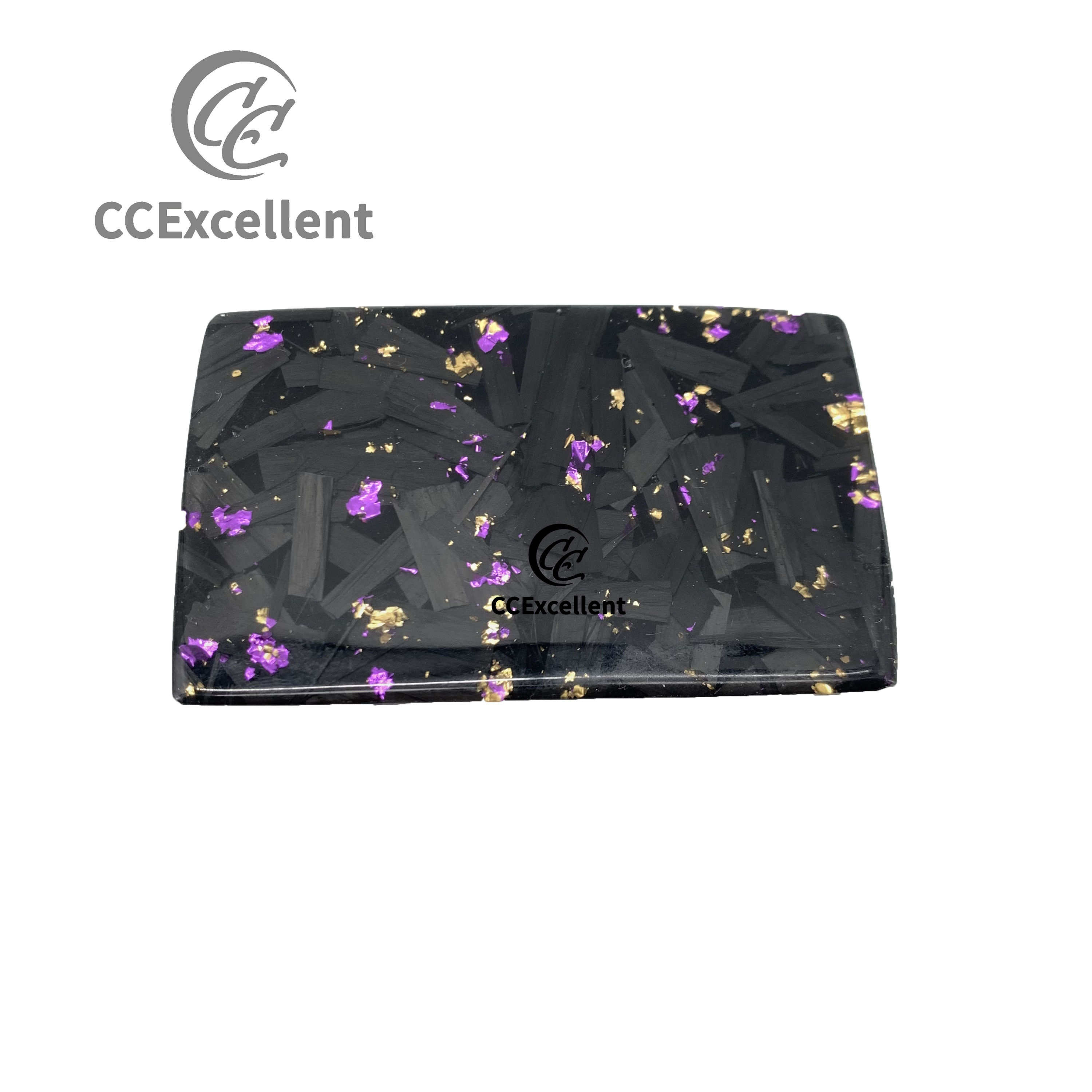 Fibre de carbone forgée 16 avec des paillettes violettes et dorées