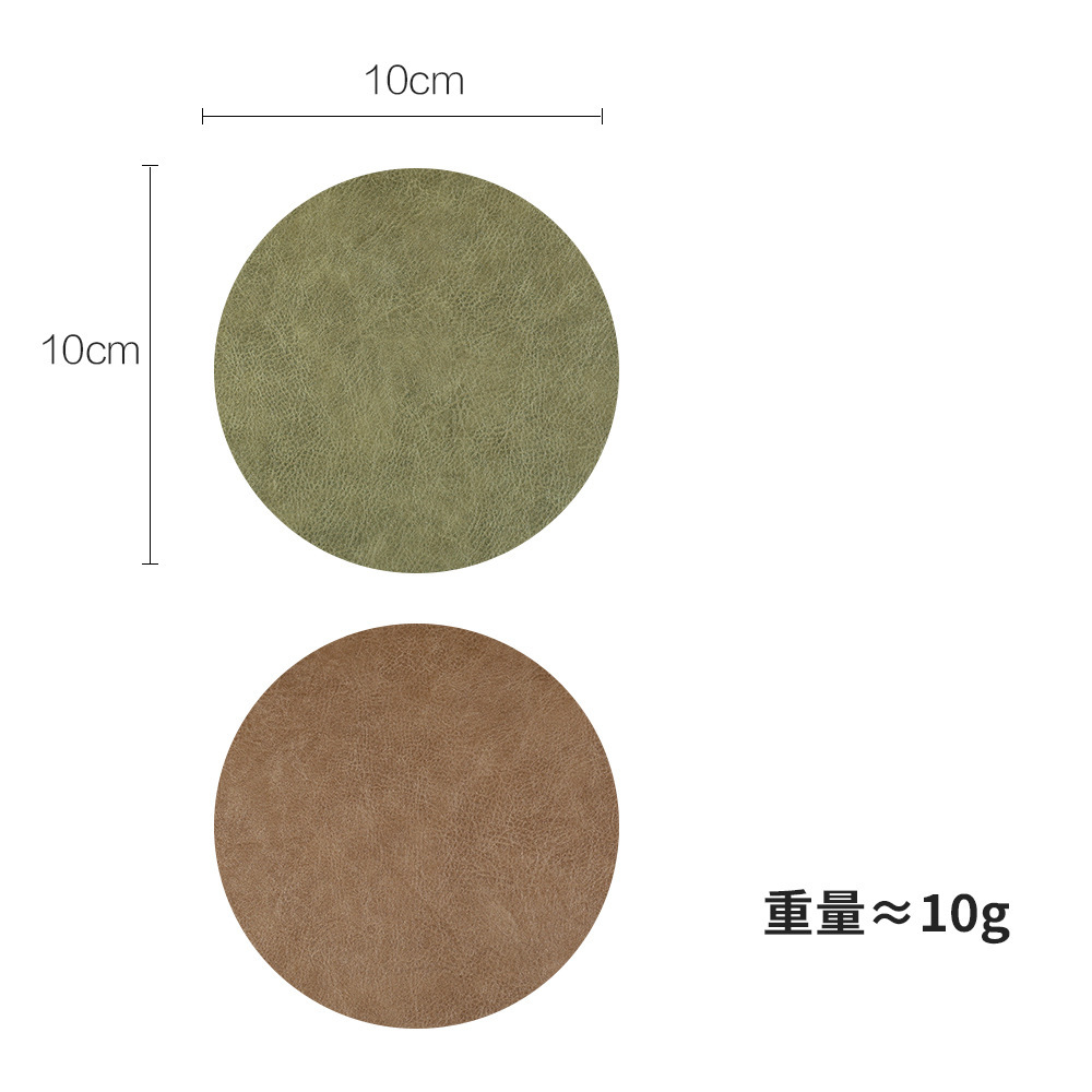 Sous-verres vert mousse et gris boue, 10 cm