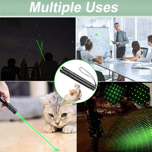 Nuovo puntatore Laser verde puntatore ricaricabile per torcia ad alta potenza a lungo raggio da 2000 metri per USB con messa a fuoco regolabile con testa a stella - Product Image 6