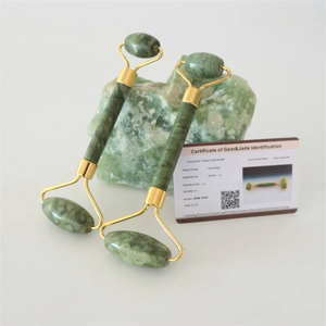 Orijinal doğal özel özel etiket nefrit yüz cilt yeşil yeşim taş rulo kutusu ile - Product Image 3