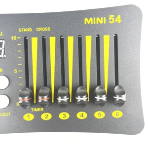 舞台照明用の7つのボタンと6つのプッシャーを備えたDMX512MINIコントローラー-RGBWLEDムービングヘッドライト用のMINI54DMX512コンソール - Product Image 3