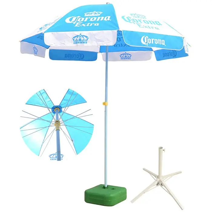 Payung Pantai Santai Luar Ruangan Payung Portabel Bulat Besar Manual Kustom