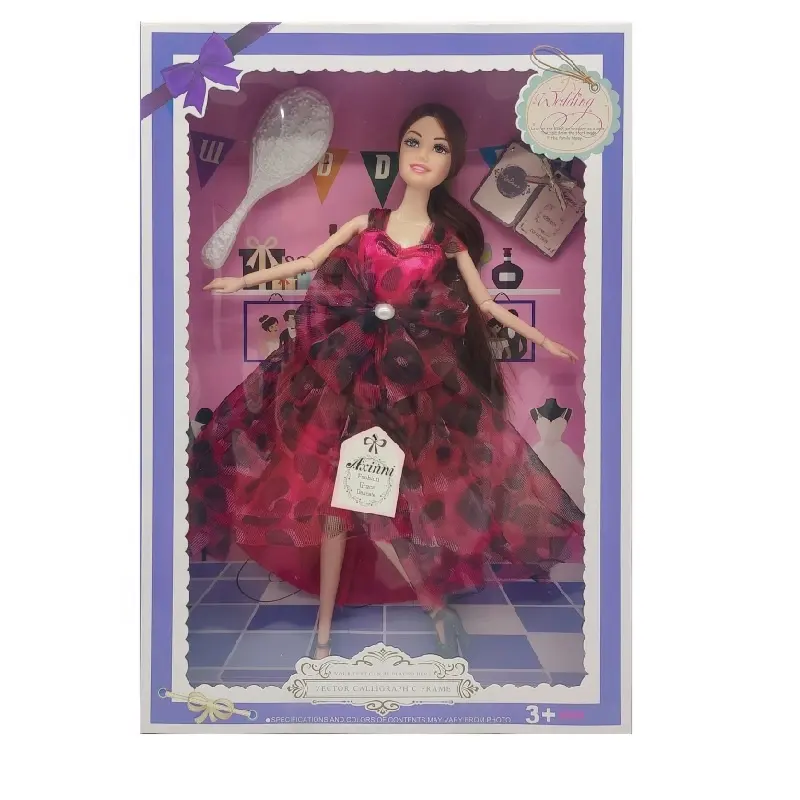 Nuova vendita calda 11.5 "plastica PVC bambola giocattolo moda vestito rosso bambola educativa per ragazza regalo bambola modello giocattolo vestito giocattolo per bambino