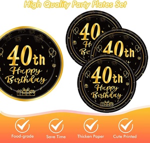 40岁生日派对用品复古40岁生日装饰品40岁主题生日派对餐巾餐巾餐具派对用品