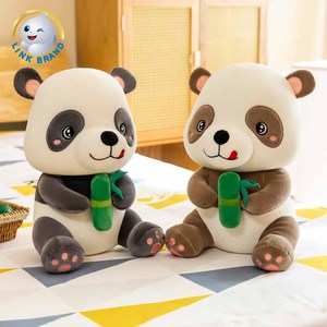 LK 23-60cm grazioso giocattolo di Panda Super morbido adorabile Panda peluche con bambù popolare Panda bianco grigio per regali di compleanno per bambini