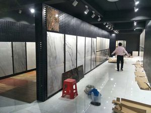 Черная перфорированная панель дисплея, специализированная для показа образцов строительных материалов, стандартная модель для витрины для магазинов - Product Image 5