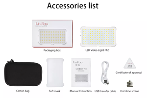 Luce per fotocamera portatile F12 luce Video a LED bicolore da 112 pezzi con Display OLED 3200-5600K per supporto fotografico YouTube OEM/ODM - Product Image 6