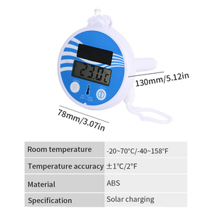 Termómetro de piscina con sensor dual inalámbrico, con energía solar, ahorro de energía, pantalla LCD digital para temperatura del agua - Product Image 6