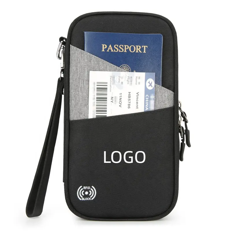 10 Uds. Logotipo personalizado mujeres Rfid bloqueo pasaporte titulares bolsa pasaporte billetera para hombres viaje tarjeta de crédito caso organizador de documentos