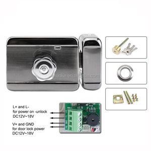 Cerradura eléctrica de Metal de 12V CC, cerradura de puerta, sistema de Control de acceso, cerradura de borde de puerta integrada para intercomunicador de timbre inteligente - Product Image 2