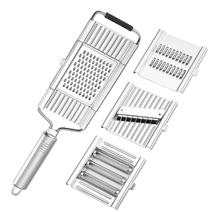 4 in1多機能チーズ野菜おろし金スライサーカッターステンレス鋼おろし金キッチン用 - Product Image 2